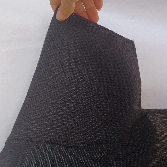 Fia Italia handloomed black short slleve knitted scoop neck sweater, Medium - Picture 3 of 5